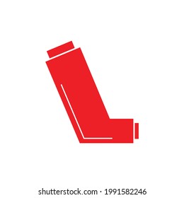vector del icono del inhalador de asma rojo