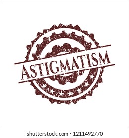 Red Astigmatism rubber seal with grunge texture