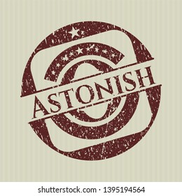 Red Astonish rubber grunge texture stamp