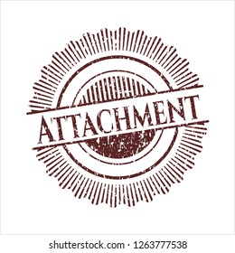 Red Attachment rubber stamp