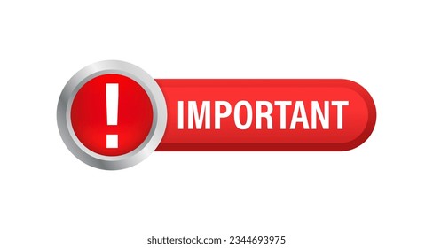 Atención roja por favor burbuja aislada en el fondo rojo. Tendencia de estilo sencillo elemento de diseño de arte gráfico de tipo logotipo de error moderno. Concepto de mensaje urgente web o información de precaución. Ilustración del vector