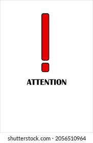 red attention please isolated on white. flat style trend error modern logotype graphic art design element. web concept urgent message or caution info like popup is very important