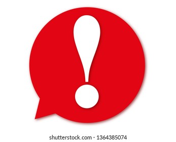 Red attention sign in speech bubble.Exclamation mark icon.Vector