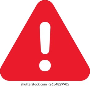 Signo de exclamación de advertencia de atención roja