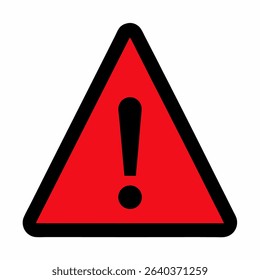 Red attention warning vector on white background