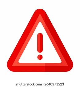 Red attention warning vector on white background