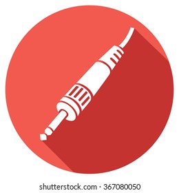 red audio jack flat icon 