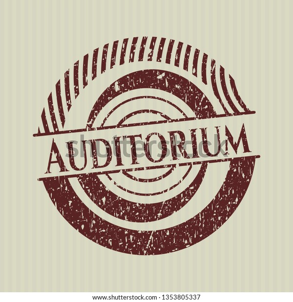 Red Auditorium Distressed Rubber Stamp Grunge Stock Vector (Royalty