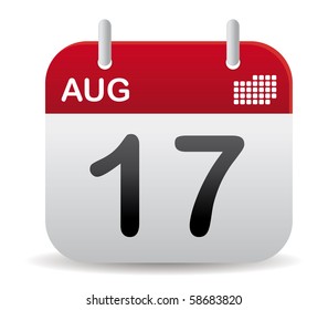 red august calendar stand up