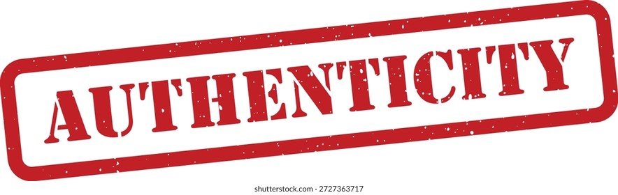 Sello rojo de la autenticidad aislado en fondo transparente