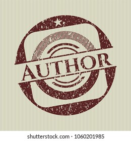 Red Author distressed grunge seal