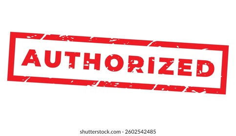 Red Authorized isolated grunge stamp, sticker, header vector illustration