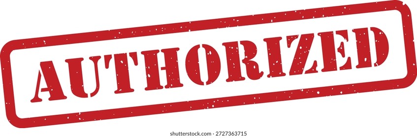 red authorized stamp on transparent background