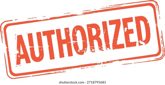 carimbo autorizado vermelho sobre fundo branco