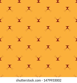Red Automatic irrigation sprinklers icon isolated seamless pattern on brown background. Watering equipment. Garden element. Spray gun icon.  Vector Illustration