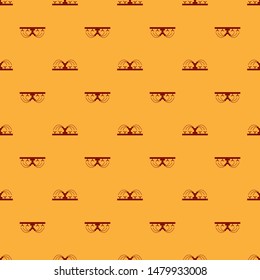 Red Automatic irrigation sprinklers icon isolated seamless pattern on brown background. Watering equipment. Garden element. Spray gun icon.  Vector Illustration