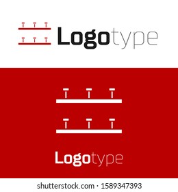 Red Automatic irrigation sprinklers icon isolated on white background. Watering equipment. Garden element. Spray gun icon. Logo design template element. Vector Illustration