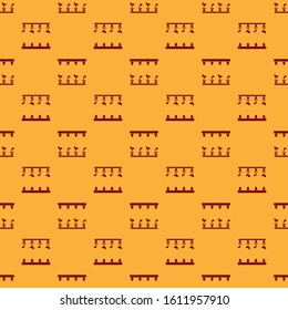 Red Automatic irrigation sprinklers icon isolated seamless pattern on brown background. Watering equipment. Garden element. Spray gun icon.  Vector Illustration