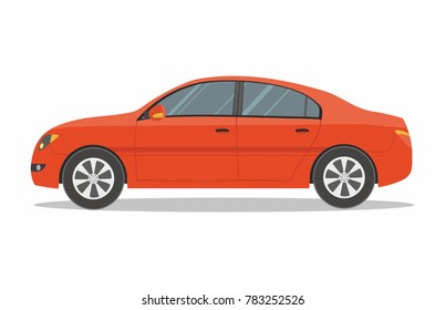 Red Automobile On White Background Stock Vector (Royalty Free) 783252526