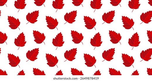Fondo de patrón sin fisuras de hoja de otoño rojo