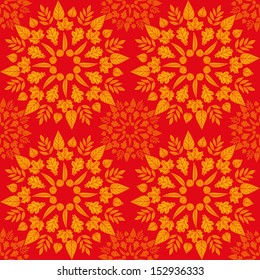 red autumn seamless pattern of leaves
