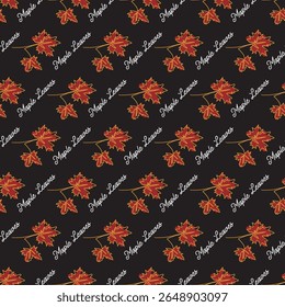 Red Autumn Splendor Maple Foliage Vector Pattern can be use for background, template, and apparel design