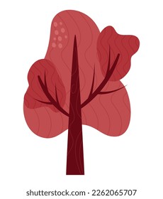 árbol de otoño rojo sobre blanco