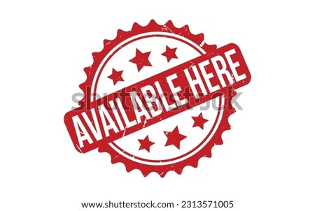 Red Available Here Rubber Stamp Seal Vector