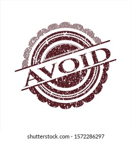 Red Avoid distressed rubber grunge texture seal
