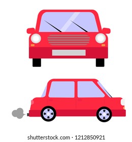Vector de vista lateral de vista frontal de color rojo