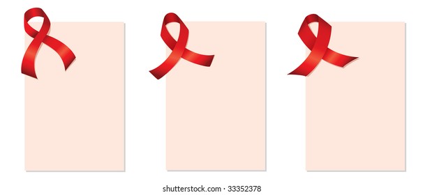 Red Awareness Ribbon Memos