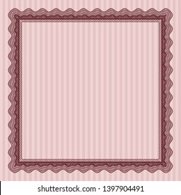 Red Awesome Certificate template. Artistry design. Customizable, Easy to edit and change colors. With complex linear background. 
