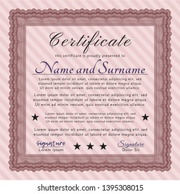 Red Awesome Certificate template. Complex background. Good design. Detailed. 