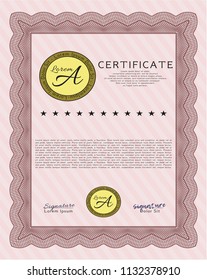 Red Awesome Certificate template. Customizable, Easy to edit and change colors. With background. Excellent design. 