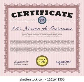 Red Awesome Certificate template. Customizable, Easy to edit and change colors. Printer friendly. Nice design. 