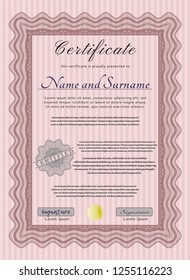 Red Awesome Certificate template. Customizable, Easy to edit and change colors. With quality background. Good design. 