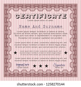 Red Awesome Certificate template. Detailed. Printer friendly. Sophisticated design. 