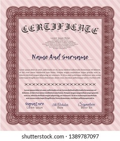 Red Awesome Certificate template. Detailed. Easy to print. Superior design. 