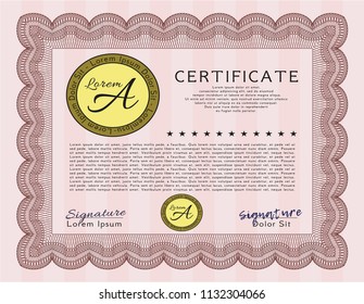 Red Awesome Certificate template. Easy to print. Sophisticated design. Detailed. 