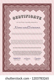 Red Awesome Certificate template. Easy to print. Detailed. Elegant design. 