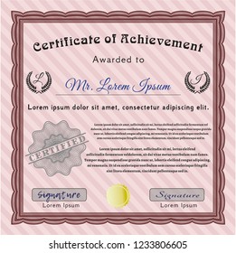 Red Awesome Certificate template. Elegant design. Detailed. Easy to print. 