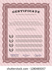 Red Awesome Certificate template. With great quality guilloche pattern. Superior design. Customizable, Easy to edit and change colors. 