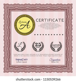 Red Awesome Certificate template. Lovely design. With quality background. Customizable, Easy to edit and change colors. 
