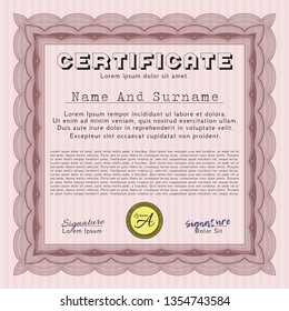 Red Awesome Certificate template. Lovely design. Customizable, Easy to edit and change colors. With quality background. 