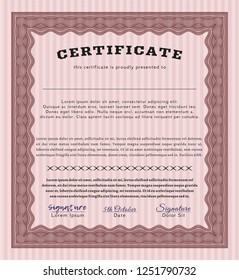 Red Awesome Certificate template. Nice design. With complex linear background. Customizable, Easy to edit and change colors. 
