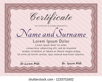 Red Awesome Certificate template. Perfect design. Easy to print. Customizable, Easy to edit and change colors. 