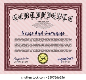 Red Awesome Certificate template. Printer friendly. Customizable, Easy to edit and change colors. Sophisticated design. 