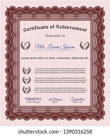 Red Awesome Certificate template. Superior design. Customizable, Easy to edit and change colors. With complex background. 