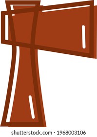 Red ax, icon illustration, vector on white background