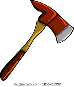 Red ax, illustration, vector on white background